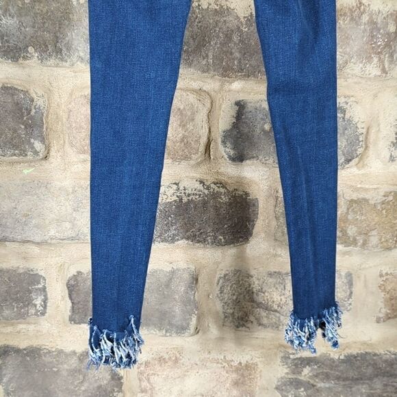 FREE People Jeans Woman's Size 26 Blue Pull On Skinny Curly Hem Jeggings Hi Rise - Picture 4 of 14
